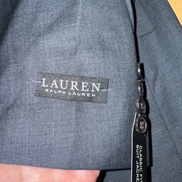 Lauren Ralph Lauren Classic Fit Flex Suit Jacket Charcoal Solid 56 Long career - Picture 2 of 9